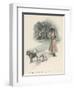 An American Girl Walks with an English Bull Terrier and and a Bulldog-null-Framed Art Print