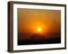 An American Humvee Drives Through the Desert at Sunset Near the Iraqi Border-null-Framed Premium Photographic Print