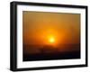 An American Humvee Drives Through the Desert at Sunset Near the Iraqi Border-null-Framed Premium Photographic Print