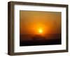 An American Humvee Drives Through the Desert at Sunset Near the Iraqi Border-null-Framed Photographic Print