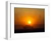 An American Humvee Drives Through the Desert at Sunset Near the Iraqi Border-null-Framed Photographic Print