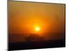 An American Humvee Drives Through the Desert at Sunset Near the Iraqi Border-null-Mounted Photographic Print