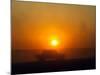 An American Humvee Drives Through the Desert at Sunset Near the Iraqi Border-null-Mounted Photographic Print