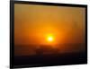 An American Humvee Drives Through the Desert at Sunset Near the Iraqi Border-null-Framed Photographic Print