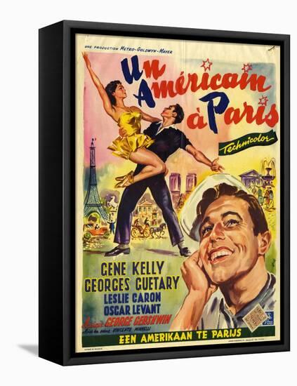 An American In Paris, Film Poster, 1950s-null-Framed Stretched Canvas