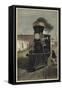 An American Locomotive Engine and Cow Catcher-null-Framed Stretched Canvas