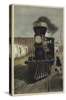 An American Locomotive Engine and Cow Catcher-null-Stretched Canvas