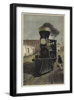 An American Locomotive Engine and Cow Catcher-null-Framed Giclee Print