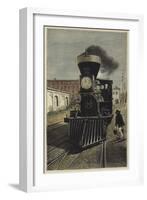 An American Locomotive Engine and Cow Catcher-null-Framed Giclee Print