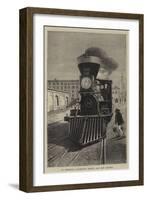 An American Locomotive Engine and Cow Catcher-null-Framed Giclee Print