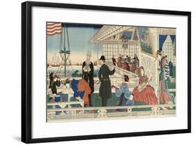 An American Mercantile Building in Yokohama (Yokohama Ijin Shokan No Zu), 1861-Utagawa Sadahide-Framed Giclee Print