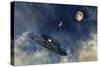 An American P-51 Mustang Chasing a Ufo-Stocktrek Images-Stretched Canvas