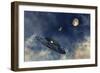 An American P-51 Mustang Chasing a Ufo-Stocktrek Images-Framed Art Print