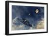 An American P-51 Mustang Chasing a Ufo-Stocktrek Images-Framed Art Print