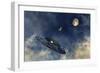 An American P-51 Mustang Chasing a Ufo-Stocktrek Images-Framed Art Print