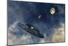 An American P-51 Mustang Chasing a Ufo-Stocktrek Images-Mounted Art Print