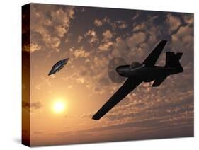 An American P-51 Mustang Gives Chase to a UFO-Stocktrek Images-Stretched Canvas