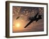 An American P-51 Mustang Gives Chase to a UFO-Stocktrek Images-Framed Premium Photographic Print