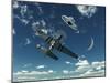 An American P-51 Mustang Gives Chase to a UFO-Stocktrek Images-Mounted Photographic Print