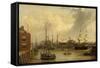 An American Packet running for Swansea Harbour-George Chambers-Framed Stretched Canvas