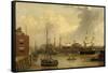 An American Packet running for Swansea Harbour-George Chambers-Framed Stretched Canvas