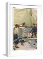 An American Privateer Captures a British Vessel-Howard Pyle-Framed Art Print