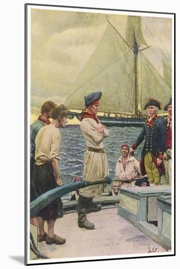 An American Privateer Captures a British Vessel-Howard Pyle-Mounted Art Print