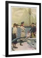 An American Privateer Captures a British Vessel-Howard Pyle-Framed Art Print