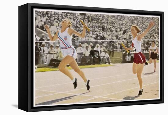 An American Woman Wins the 4X100M Relay-null-Framed Stretched Canvas