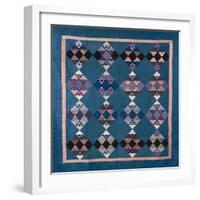 An Amish Bird in Flight Design Coverlet, Midwestern, Pieced and Quilted Cotton, 1900-1925-null-Framed Giclee Print