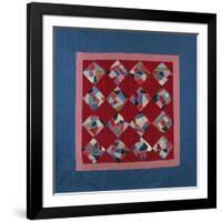 An Amish Crazy Quilt Pattern Coverlet. 'K.F.', Lancaster County, Pennsylvania, 1922-null-Framed Giclee Print