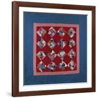 An Amish Crazy Quilt Pattern Coverlet. 'K.F.', Lancaster County, Pennsylvania, 1922-null-Framed Giclee Print