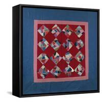 An Amish Crazy Quilt Pattern Coverlet. 'K.F.', Lancaster County, Pennsylvania, 1922-null-Framed Stretched Canvas