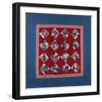 An Amish Crazy Quilt Pattern Coverlet. 'K.F.', Lancaster County, Pennsylvania, 1922-null-Framed Premium Giclee Print