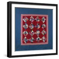 An Amish Crazy Quilt Pattern Coverlet. 'K.F.', Lancaster County, Pennsylvania, 1922-null-Framed Giclee Print