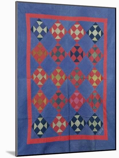 An Amish Hole in the Barn Door Design Coverlet. Holmes County, Ohio, 1908-null-Mounted Giclee Print