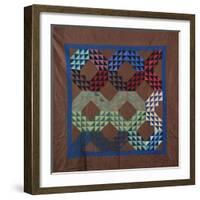 An Amish Ocean Waves Design Coverlet-null-Framed Giclee Print