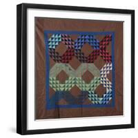 An Amish Ocean Waves Design Coverlet-null-Framed Giclee Print