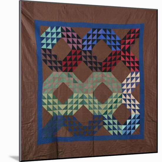 An Amish Ocean Waves Design Coverlet-null-Mounted Giclee Print