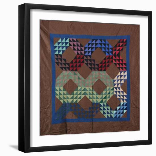 An Amish Ocean Waves Design Coverlet-null-Framed Premium Giclee Print