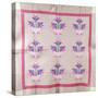 An Amish Pieced and Appliqued Cotton Quilted Coverlet, circa 1930-null-Stretched Canvas