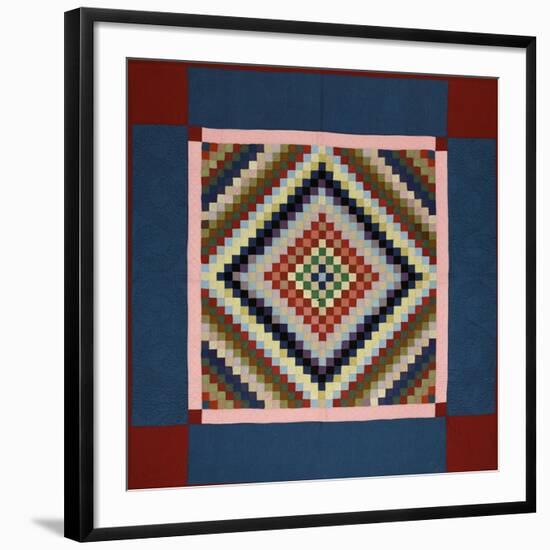 An Amish Pieced Cotton and Wool Quilted Coverlet, Lancaster County, Pennsylvania, circa 1925-null-Framed Giclee Print