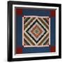 An Amish Pieced Cotton and Wool Quilted Coverlet, Lancaster County, Pennsylvania, circa 1925-null-Framed Giclee Print