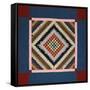 An Amish Pieced Cotton and Wool Quilted Coverlet, Lancaster County, Pennsylvania, circa 1925-null-Framed Stretched Canvas