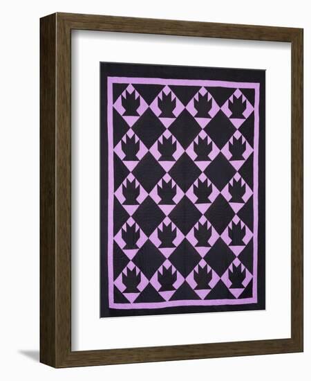 An Amish Pieced & Quilted Cotton Coverlet, Indiana or Ohio, circa 1910-null-Framed Giclee Print