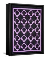 An Amish Pieced & Quilted Cotton Coverlet, Indiana or Ohio, circa 1910-null-Framed Stretched Canvas