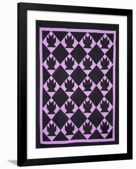 An Amish Pieced & Quilted Cotton Coverlet, Indiana or Ohio, circa 1910-null-Framed Giclee Print