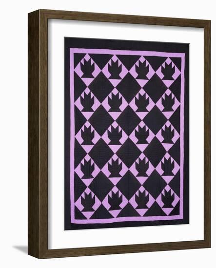 An Amish Pieced & Quilted Cotton Coverlet, Indiana or Ohio, circa 1910-null-Framed Giclee Print
