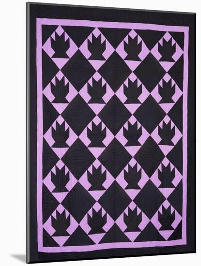 An Amish Pieced & Quilted Cotton Coverlet, Indiana or Ohio, circa 1910-null-Mounted Giclee Print