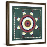 An Amish Star of Bethlehem Coverlet, Pennsylvania, Pieced and Quilted Cotton, Circa 1930-null-Framed Giclee Print